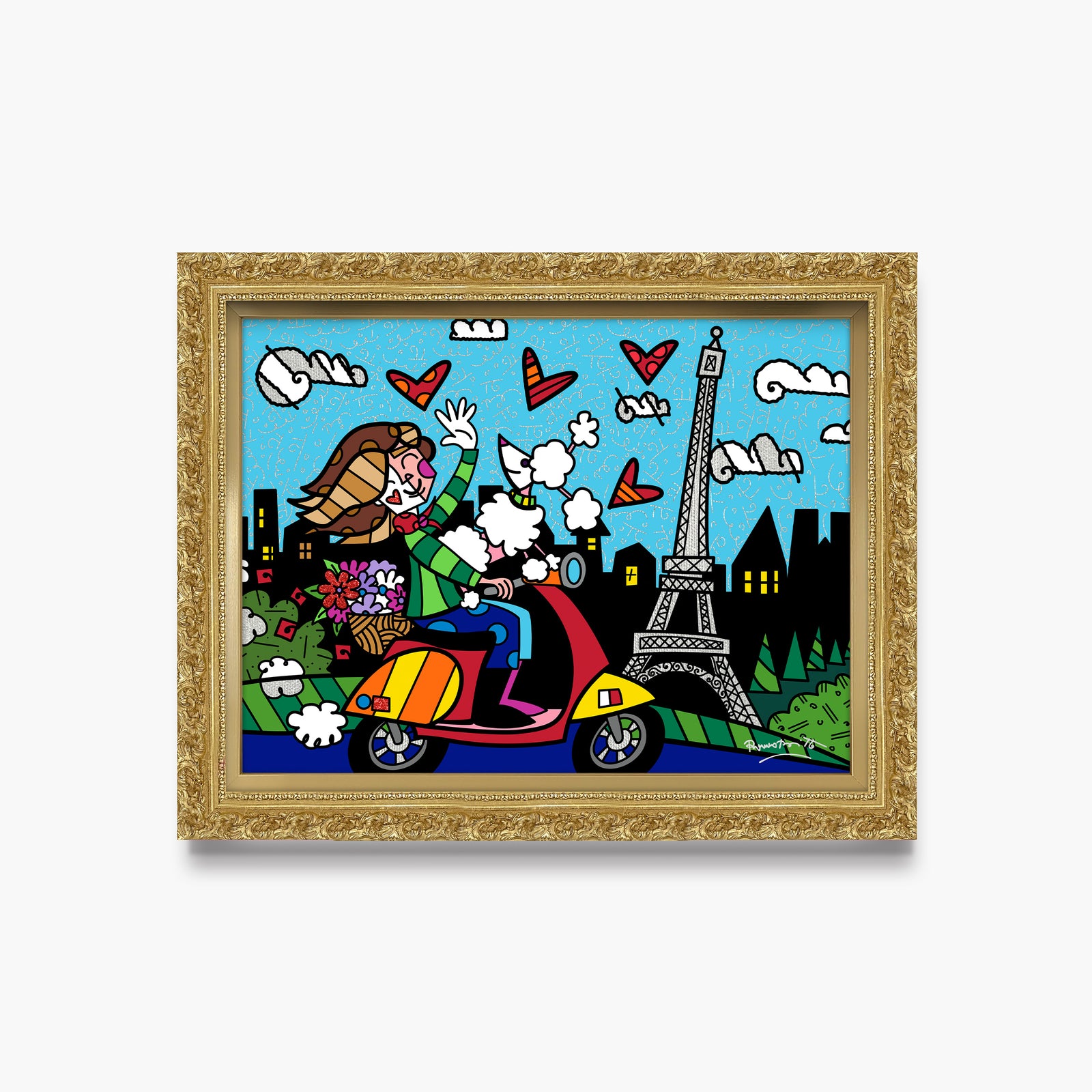 modern pop art love paris limited edition print  vibrant home decor