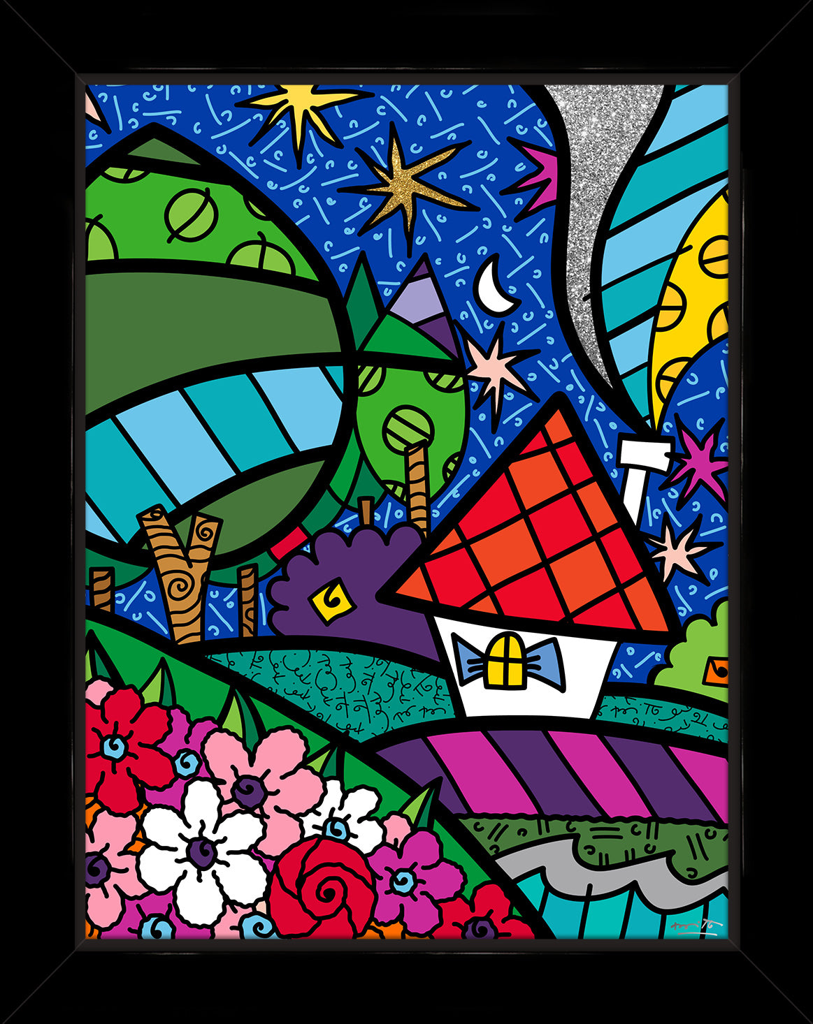 Romero Britto country side limited edition print  contemporary pop art piece