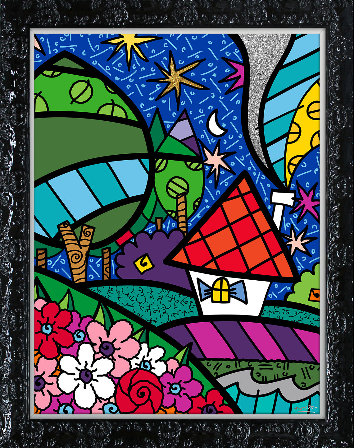 modern pop art country side limited edition print  vibrant home decor