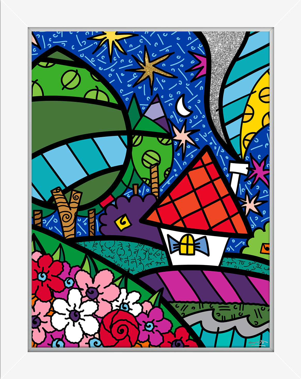 modern pop art country side limited edition print  vibrant home decor