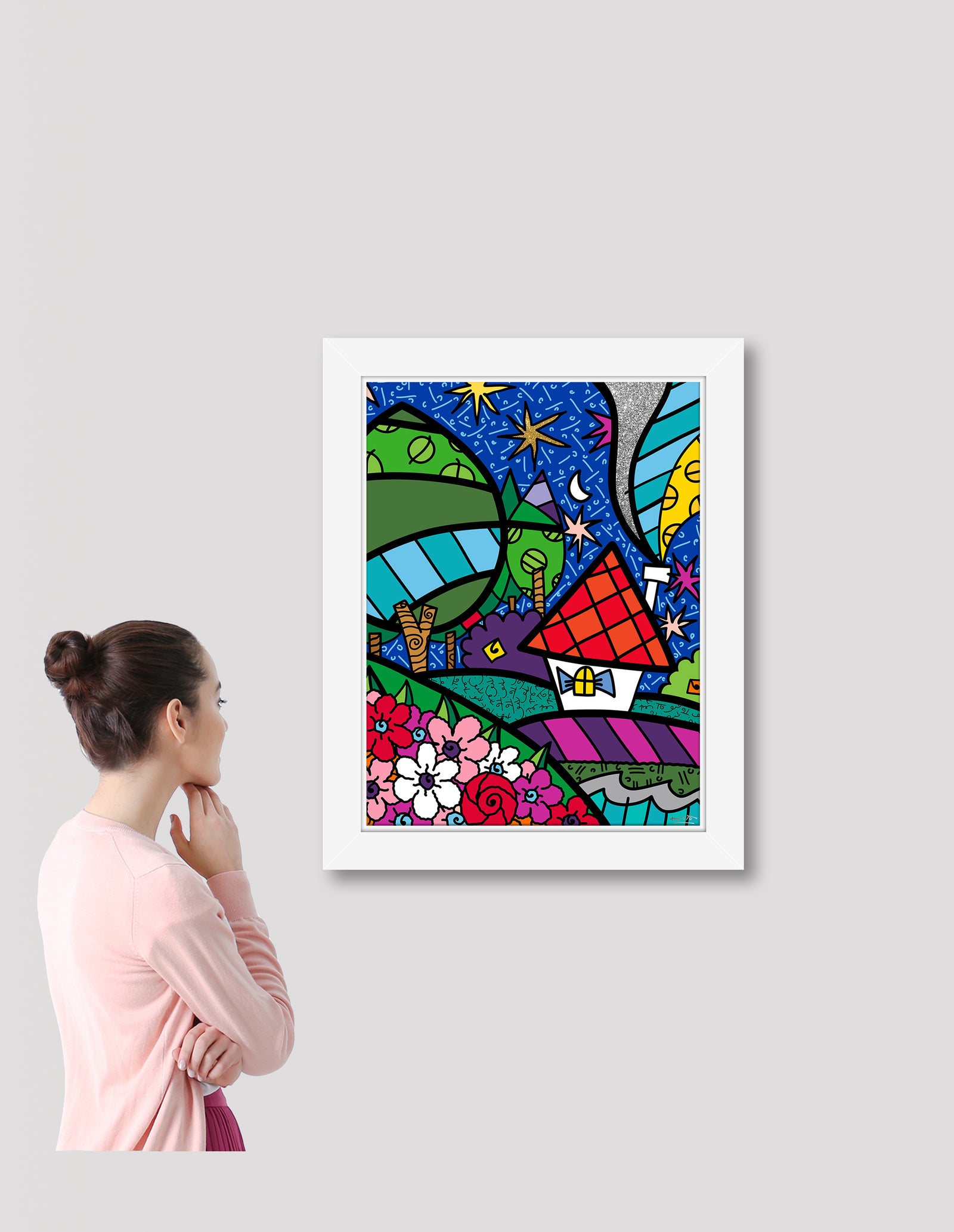 modern pop art country side limited edition print  vibrant home decor