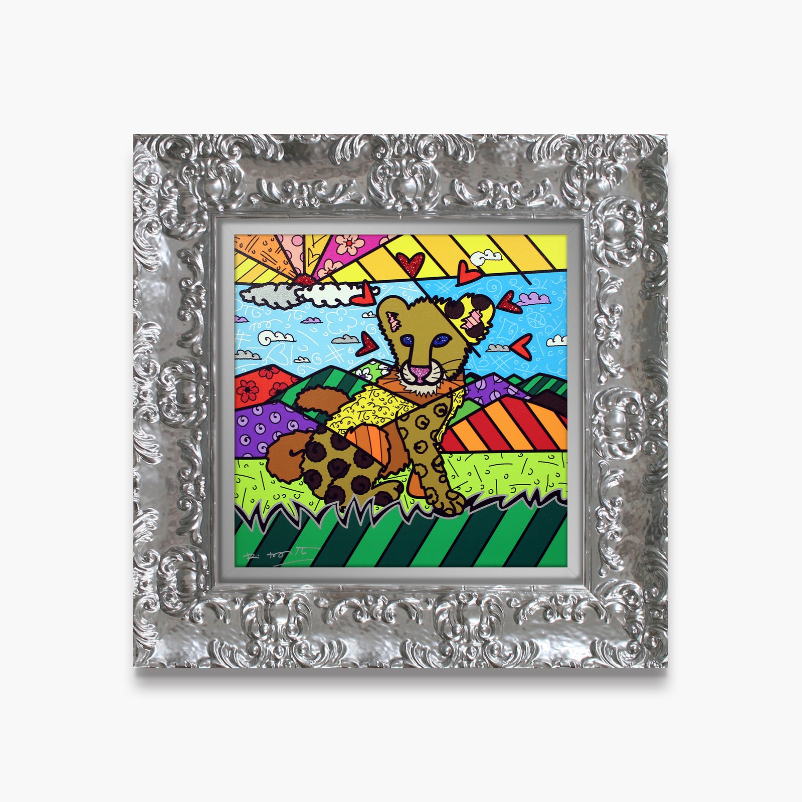 Romero Britto karma limited edition print  colorful pop art design