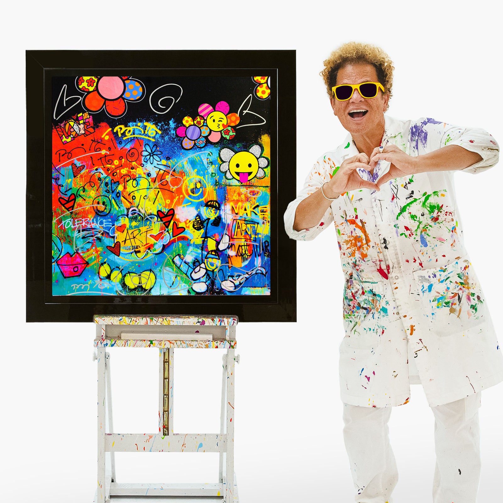 Romero Britto studio fanfare limited edition print  colorful pop art design