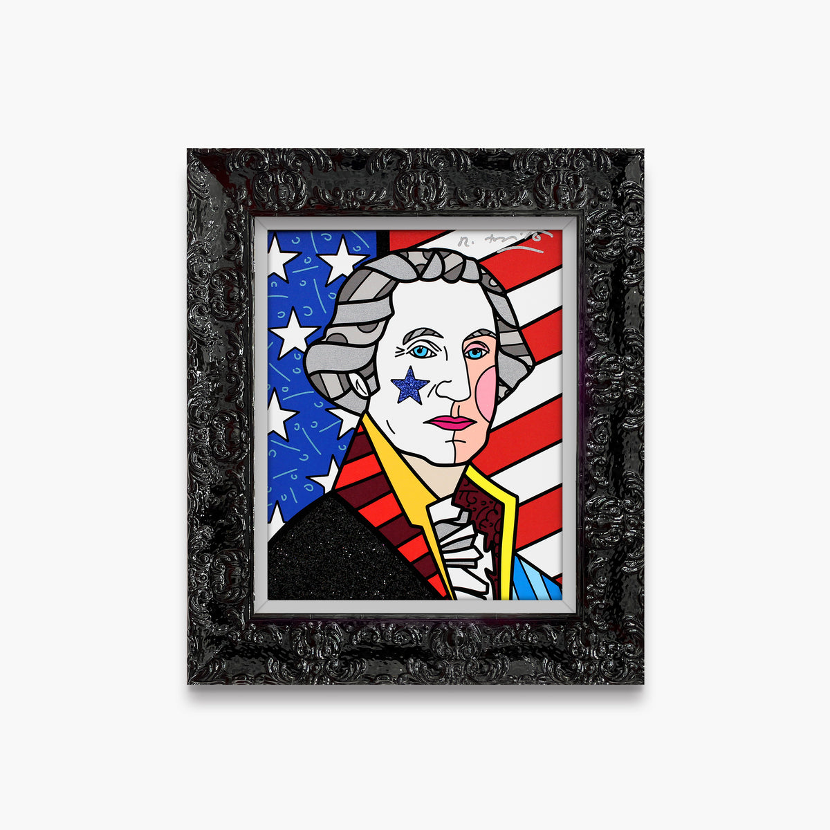 Romero Britto george washington limited edition print  colorful pop art design