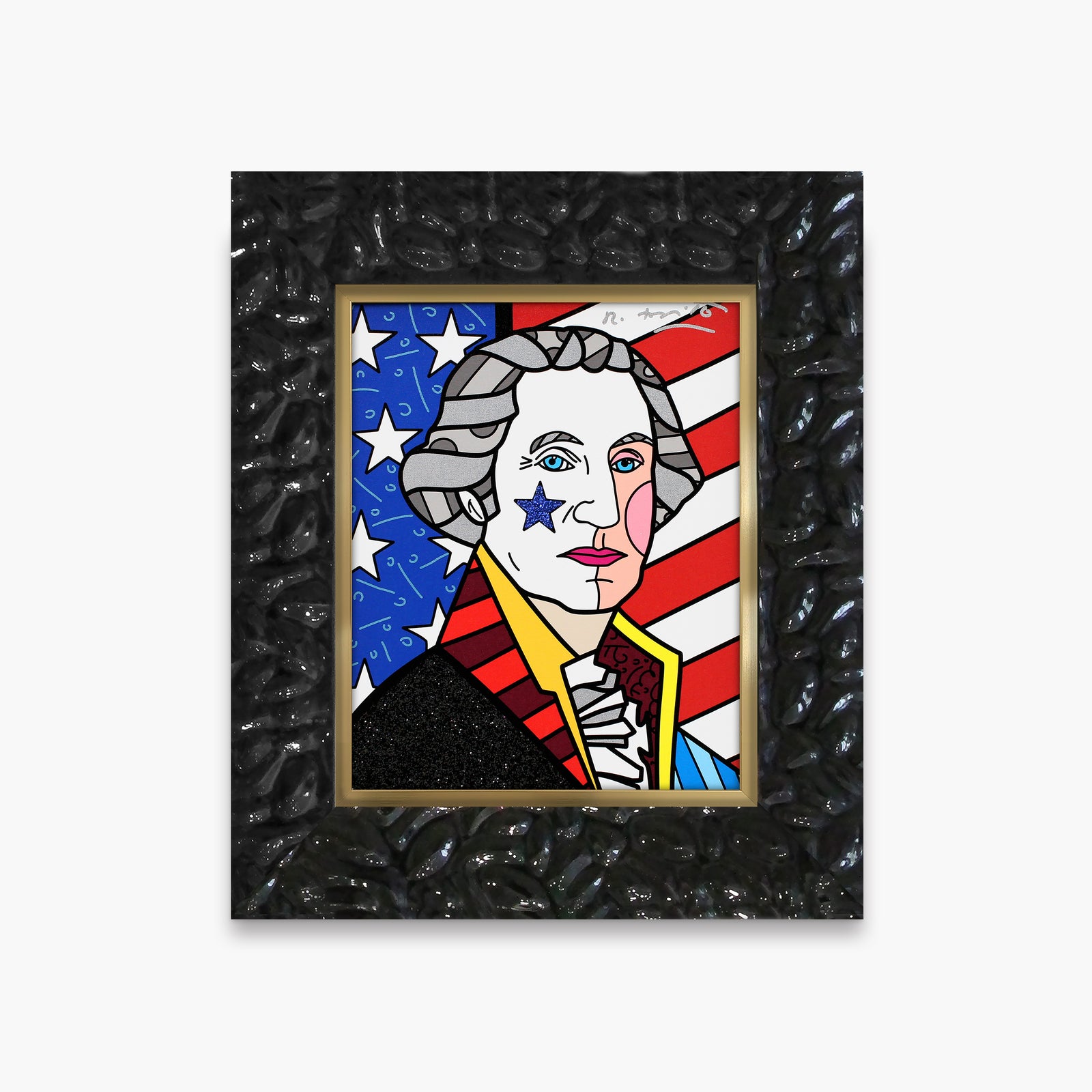 Romero Britto george washington limited edition print  contemporary pop art piece