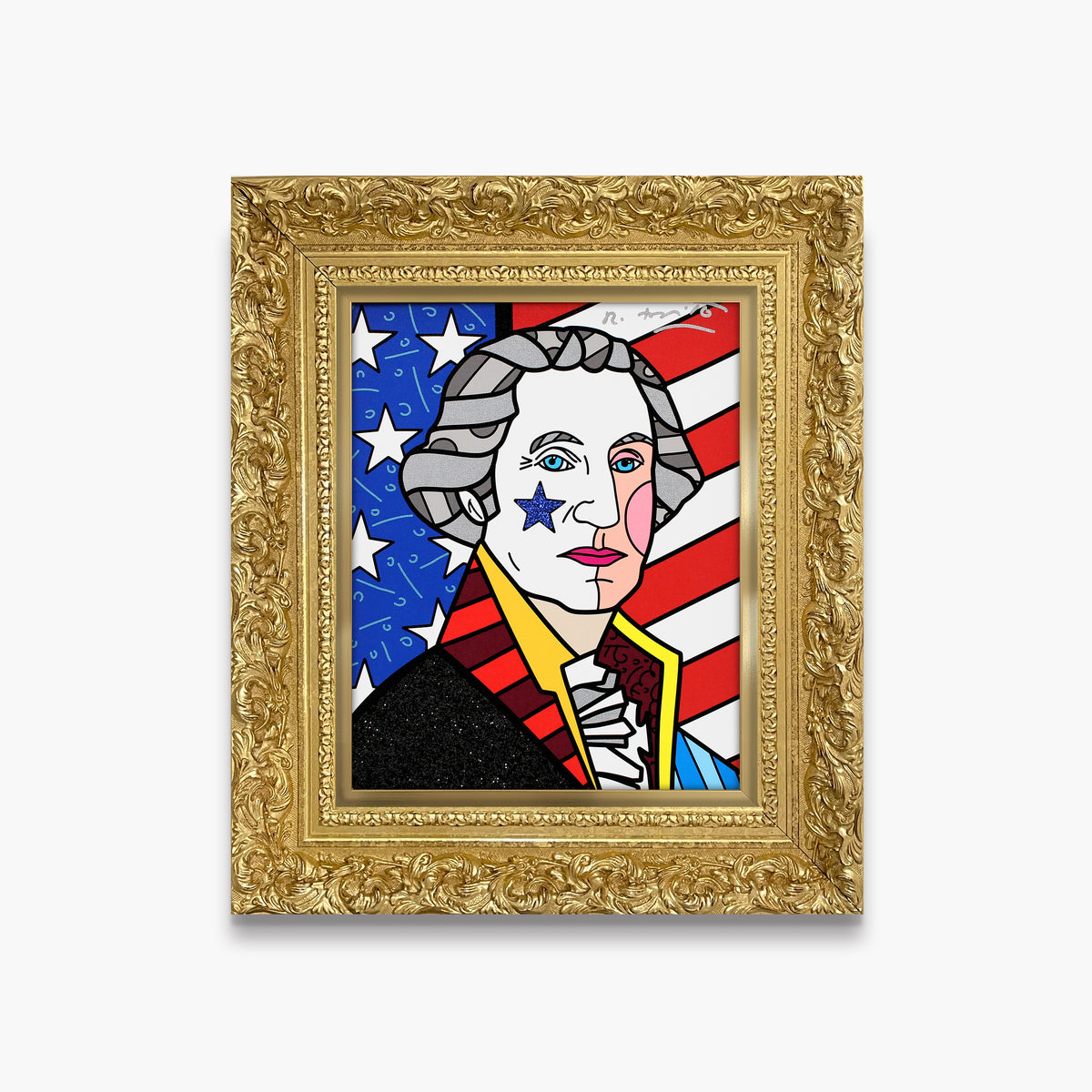 Romero Britto george washington limited edition print  colorful pop art design