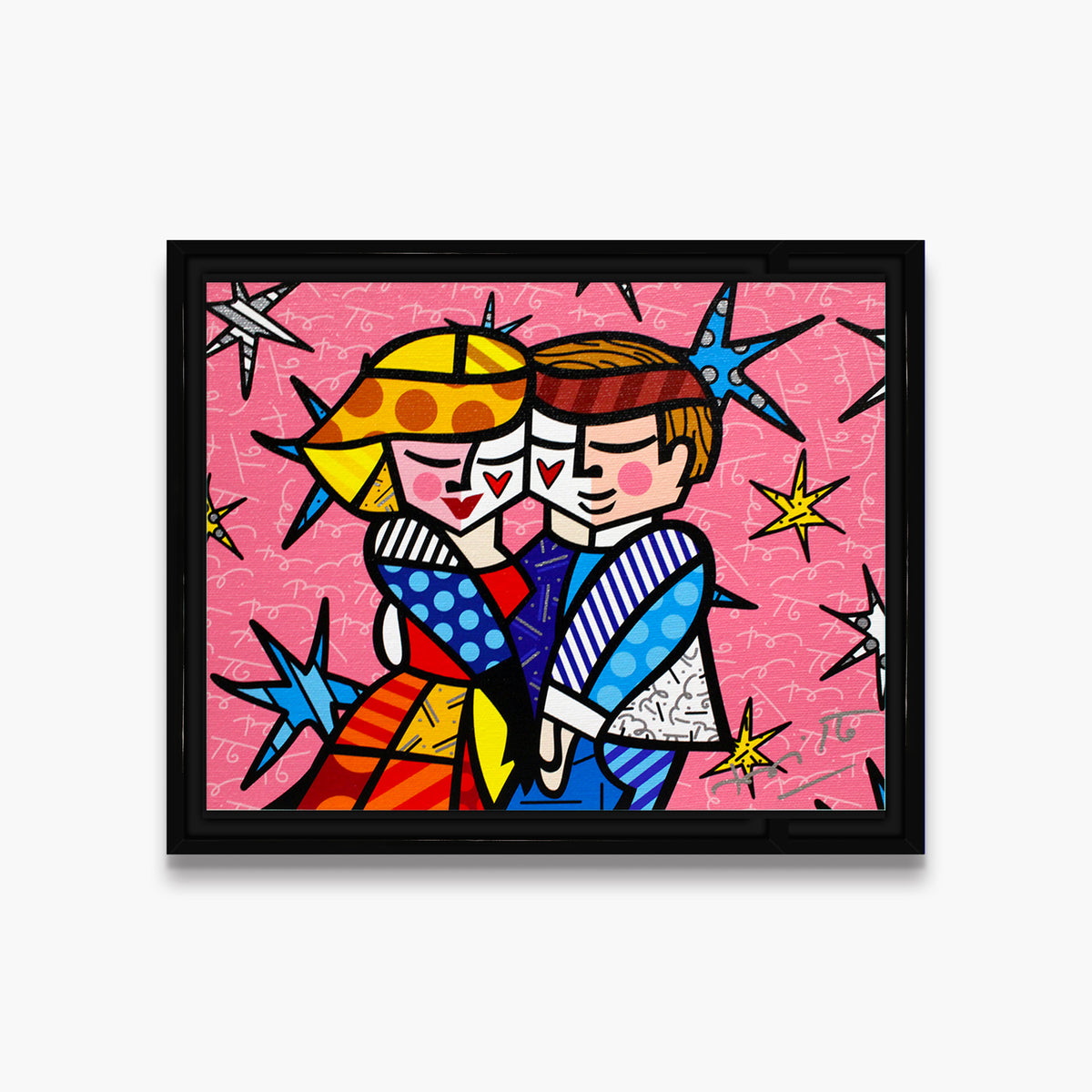 Romero Britto pretty in pink limited edition  colorful pop art design