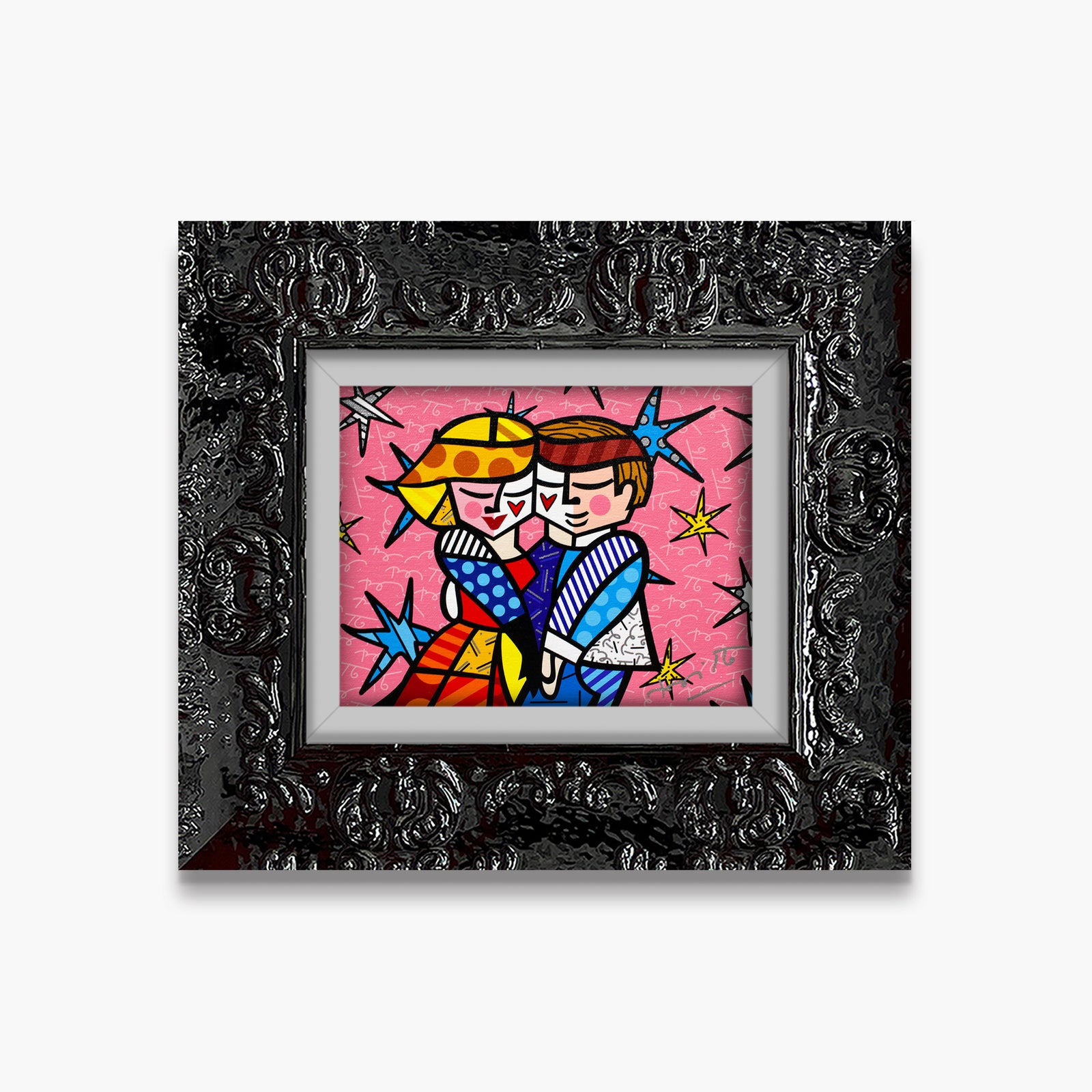 Romero Britto pretty in pink limited edition  colorful pop art design