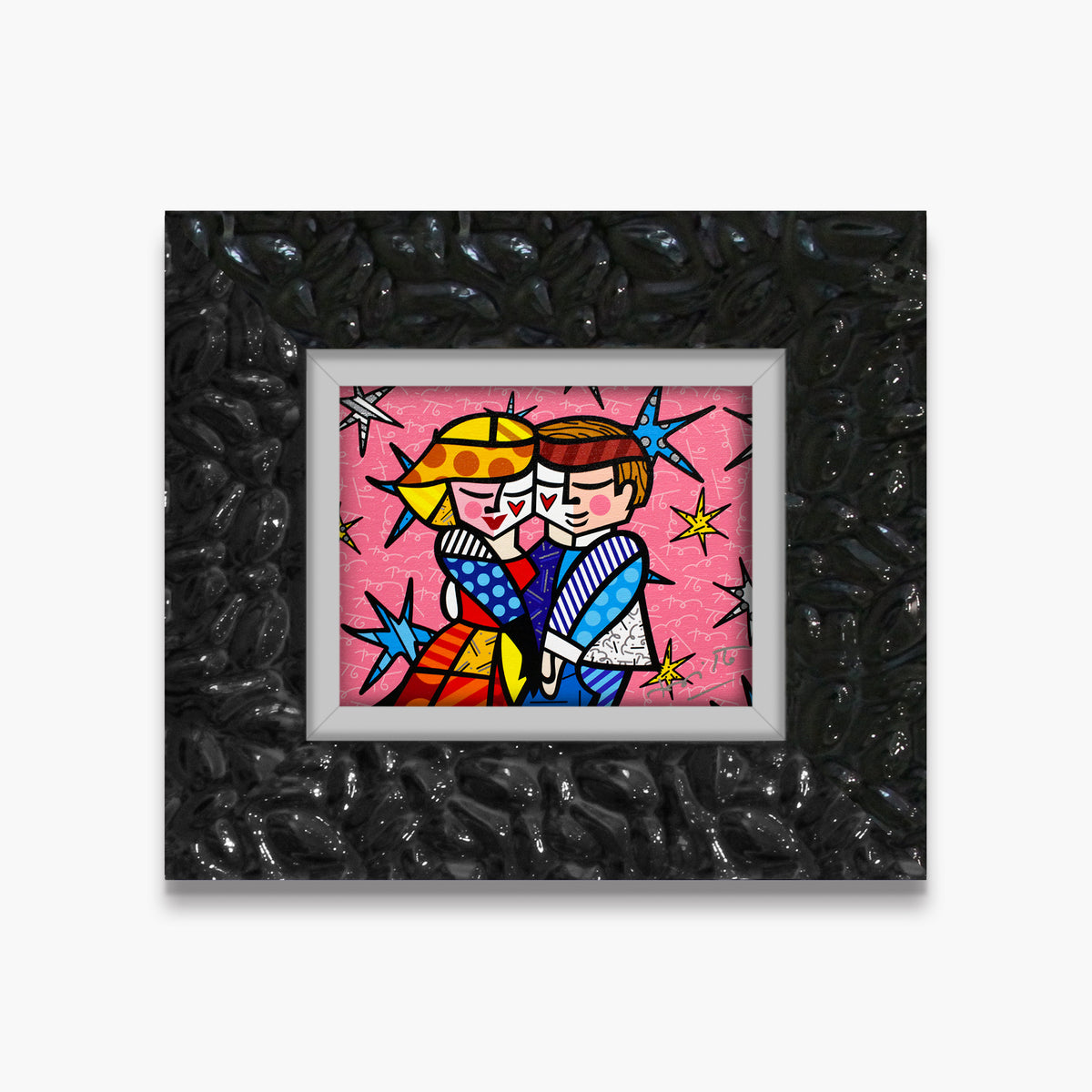 Romero Britto pretty in pink limited edition  contemporary pop art piece