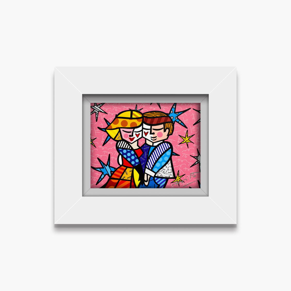 Romero Britto pretty in pink limited edition  contemporary pop art piece