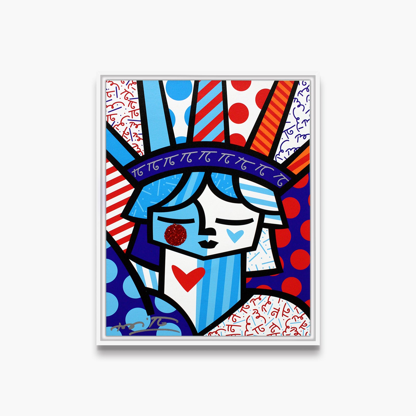 Romero Britto freedom limited edition print  colorful pop art design
