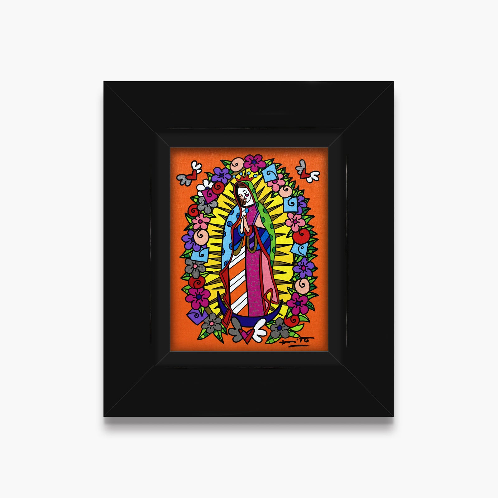 Romero Britto our lady limited edition print  colorful pop art design