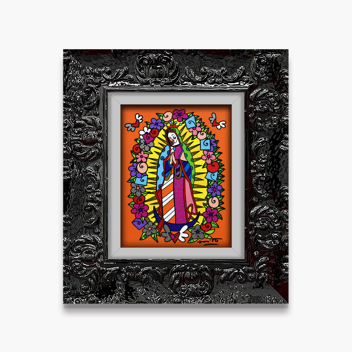 Romero Britto our lady limited edition print  colorful pop art design