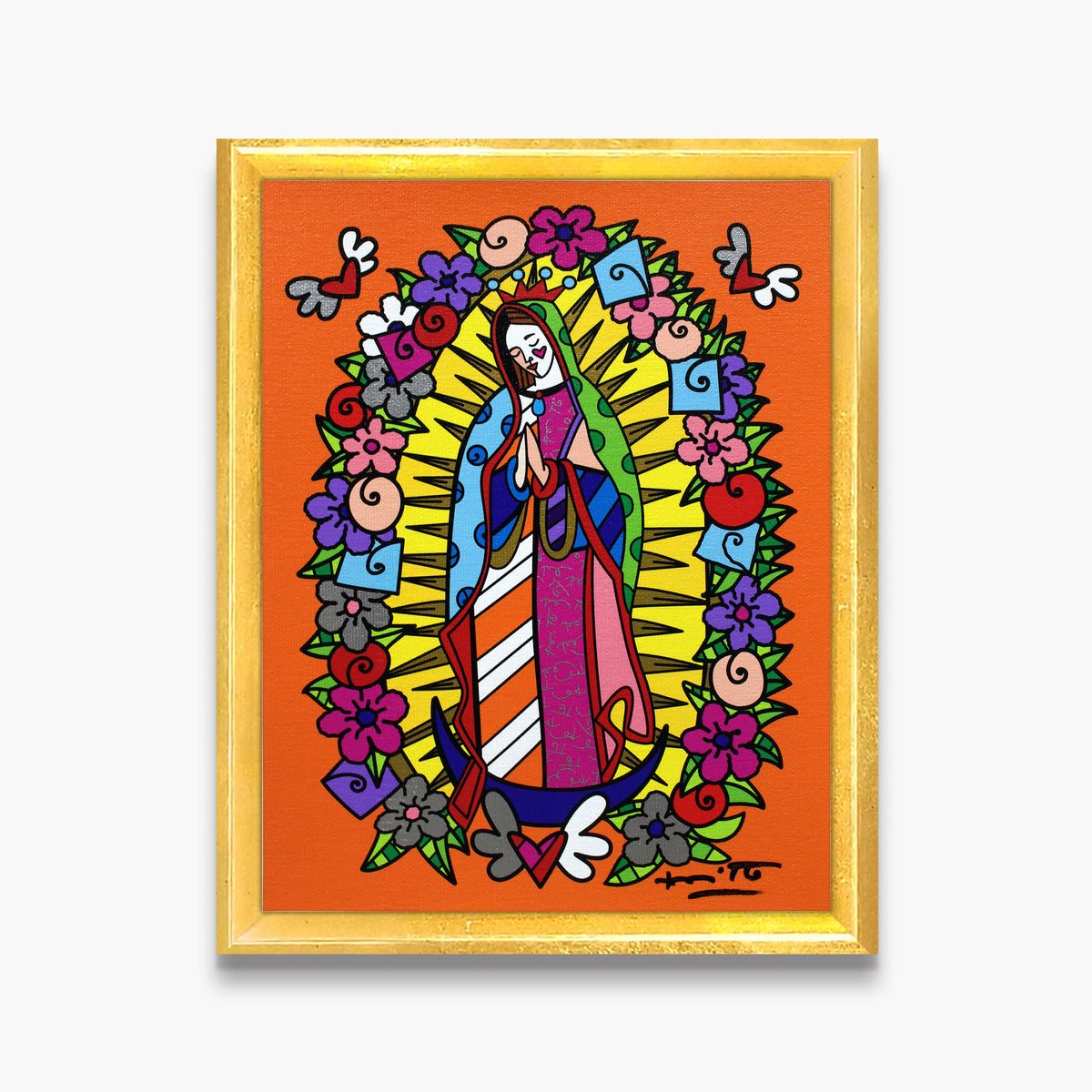 Romero Britto our lady limited edition print  contemporary pop art piece
