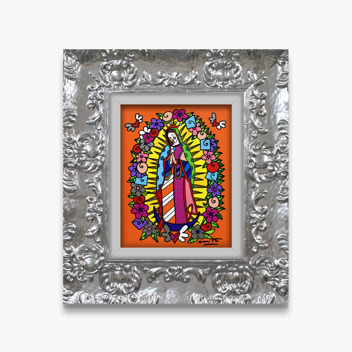 Romero Britto our lady limited edition print  colorful pop art design