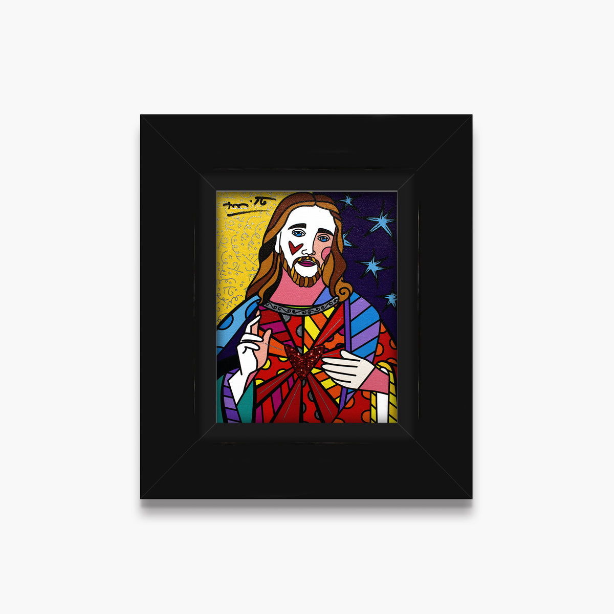 Romero Britto god limited edition digital print  contemporary pop art piece