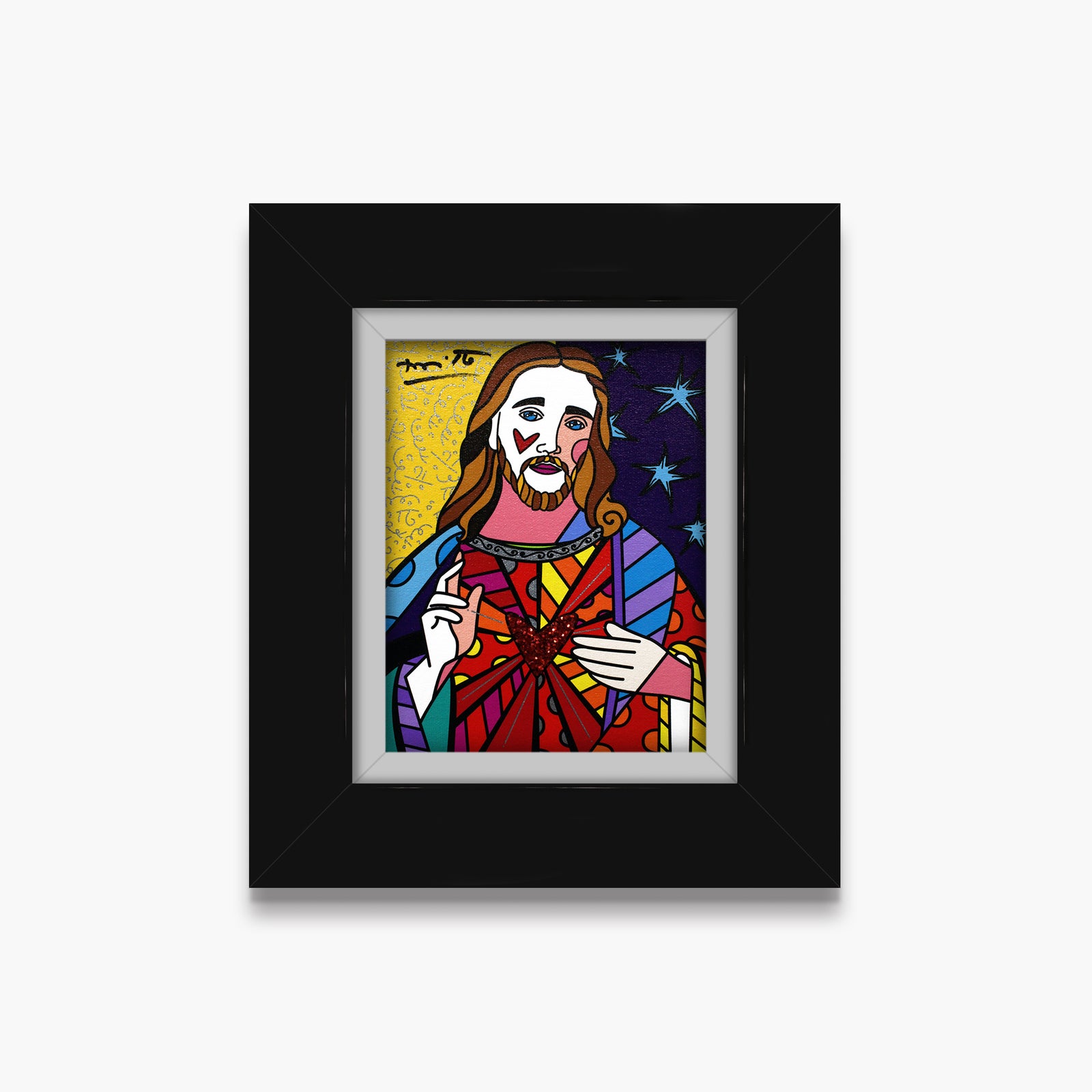 Romero Britto god limited edition digital print  colorful pop art design
