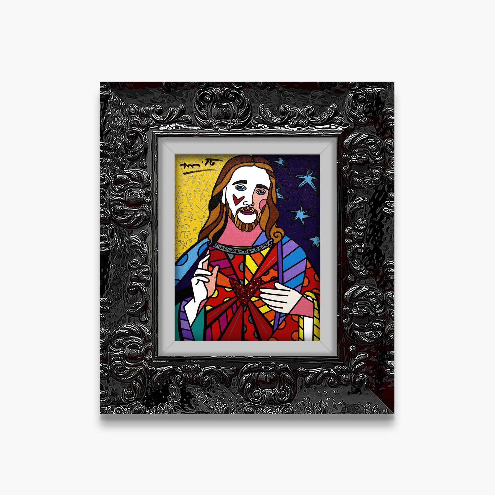 modern pop art god limited edition digital print  vibrant home decor