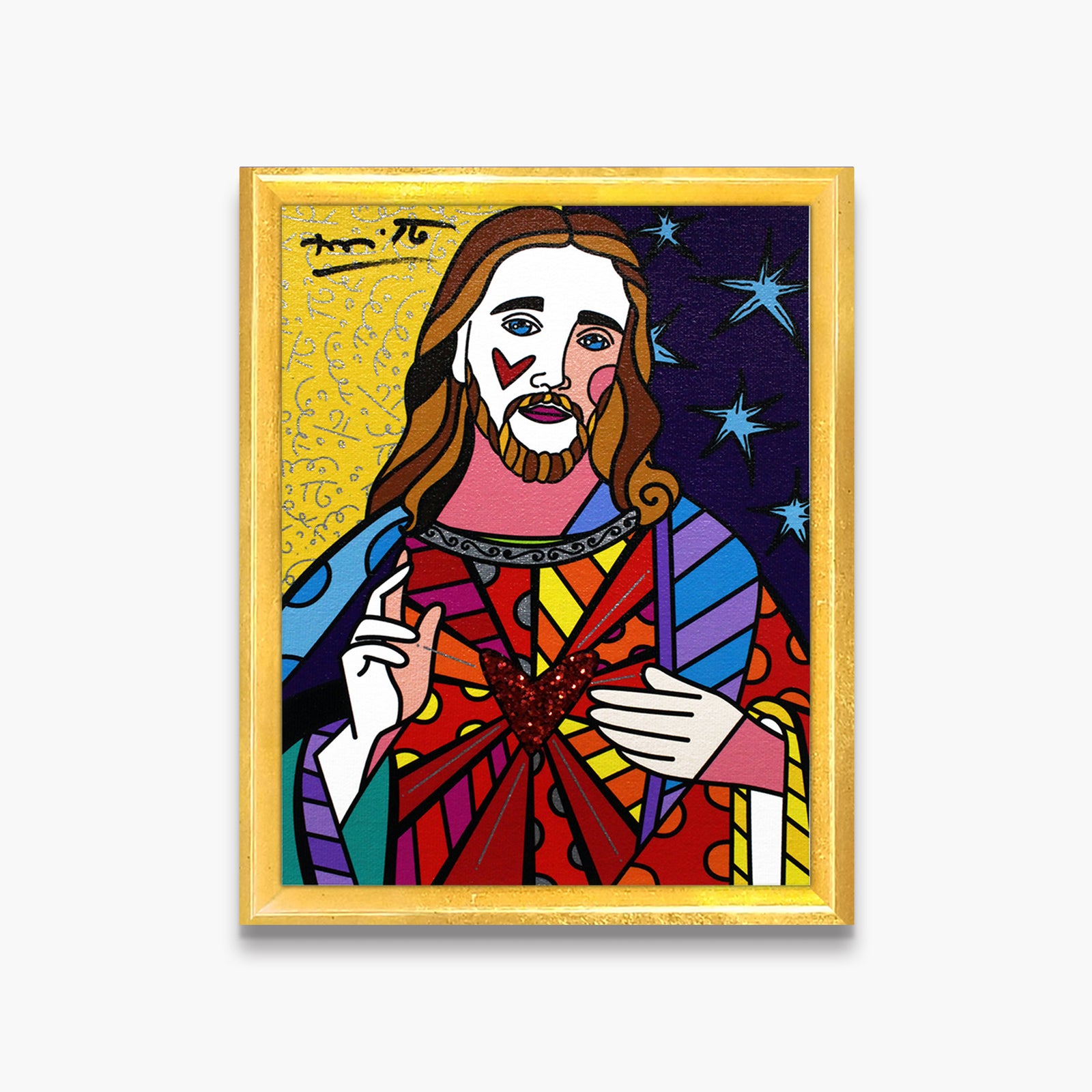 modern pop art god limited edition digital print  vibrant home decor
