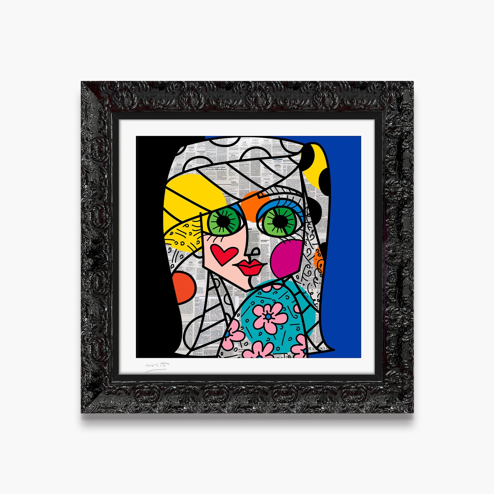 green eyes limited edition print  artistic colorful design collectible