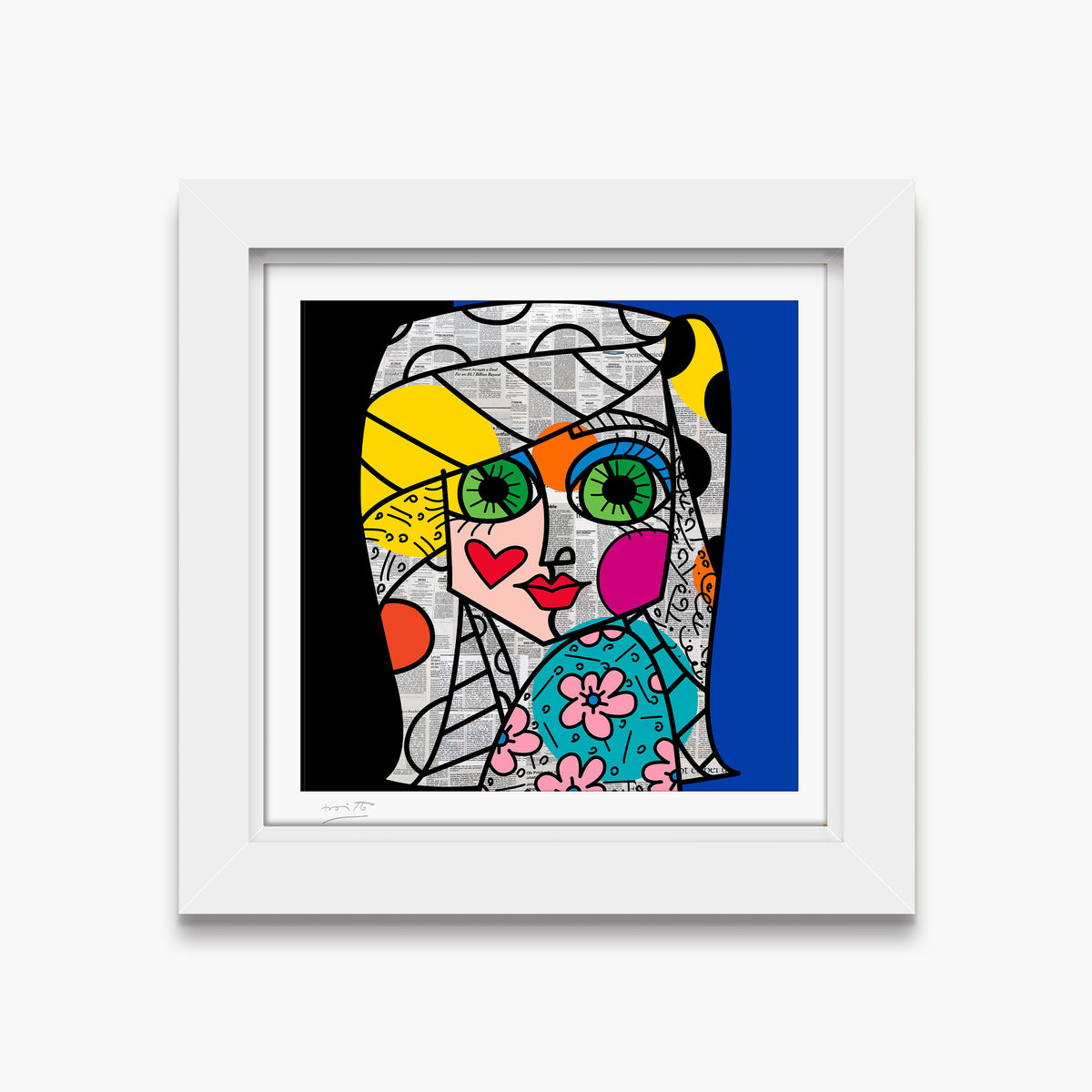 green eyes limited edition print  artistic colorful design collectible