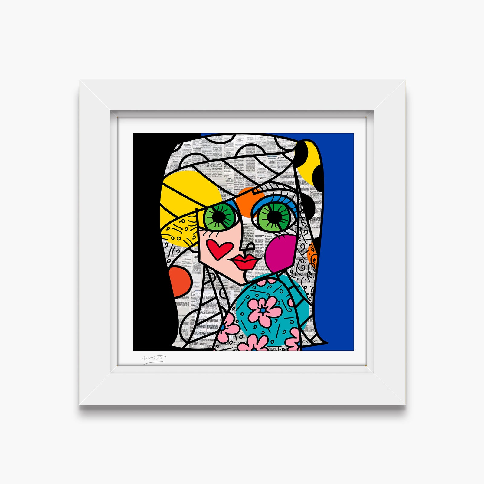 green eyes limited edition print  artistic colorful design collectible