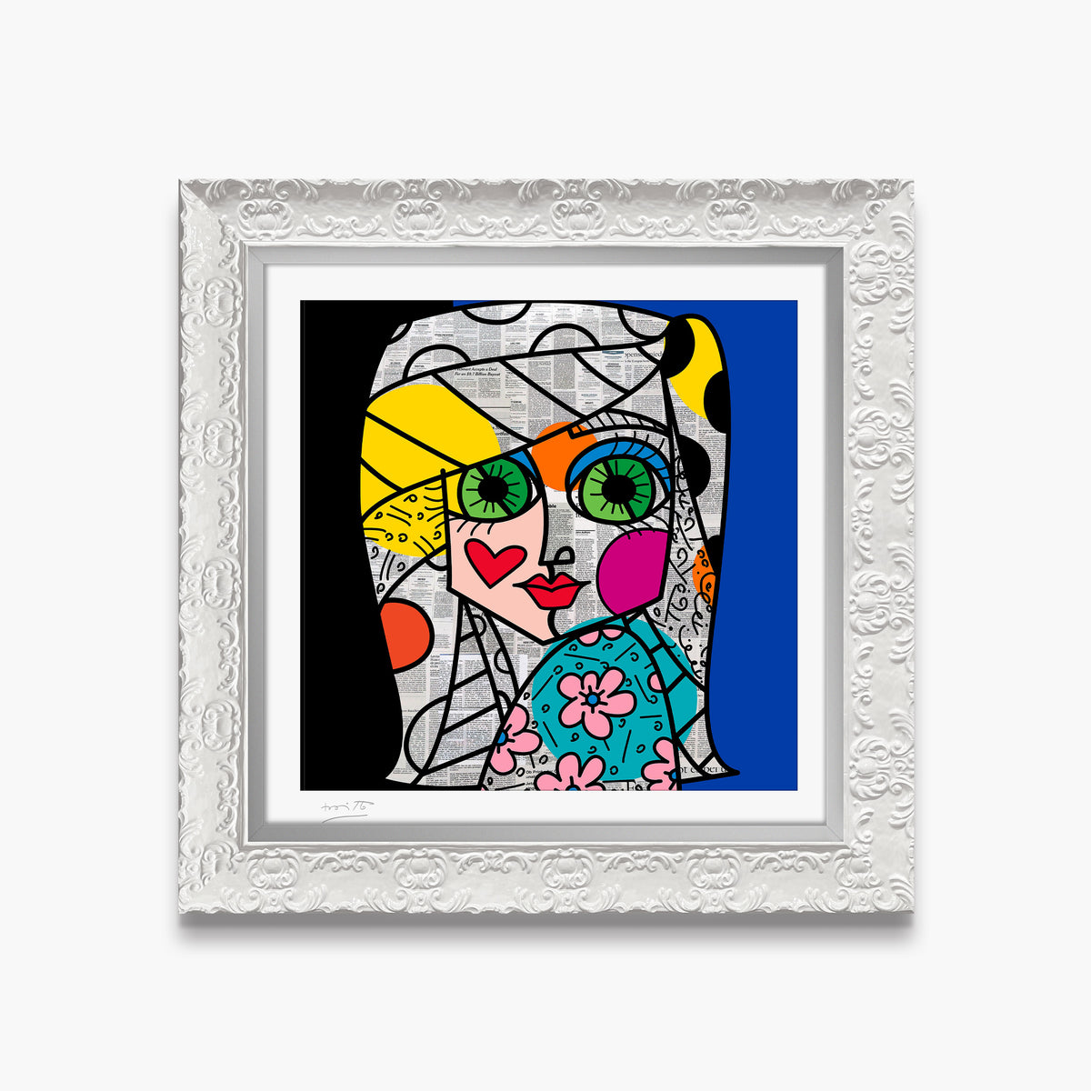 green eyes limited edition print  artistic colorful design collectible