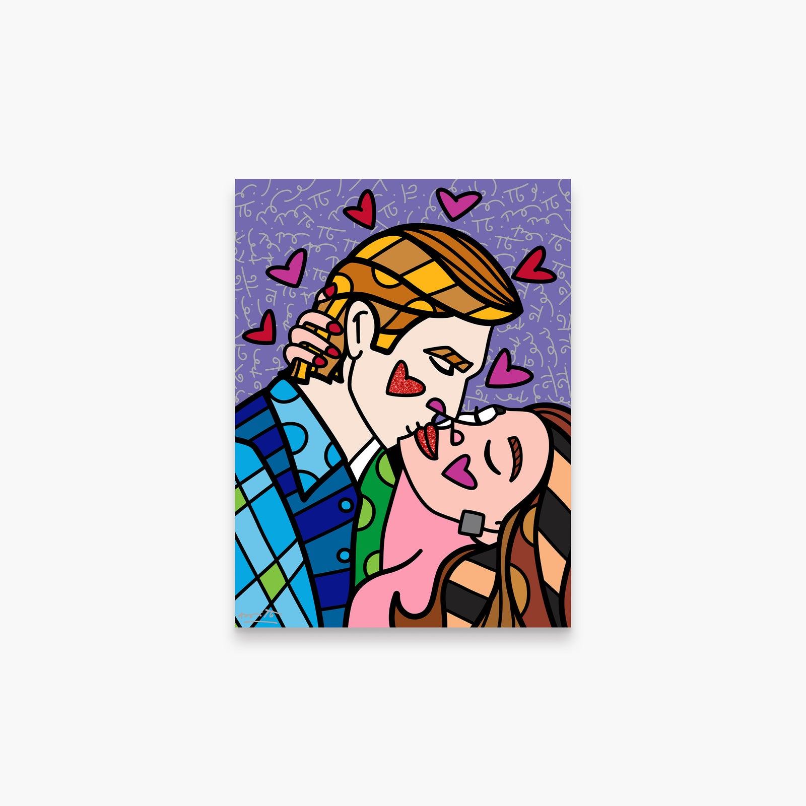 Romero Britto passionately limited edition print  colorful pop art design
