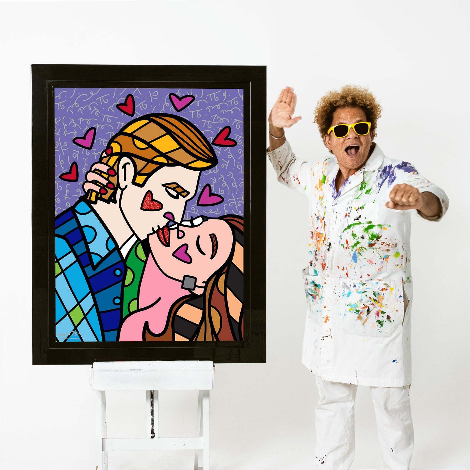 Romero Britto passionately limited edition print  colorful pop art design