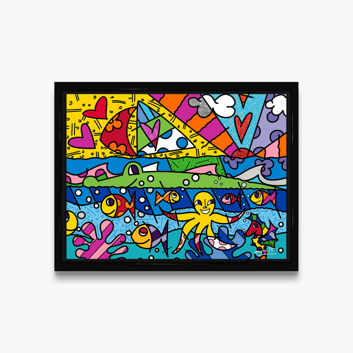 Romero Britto h2o limited edition print  colorful pop art design
