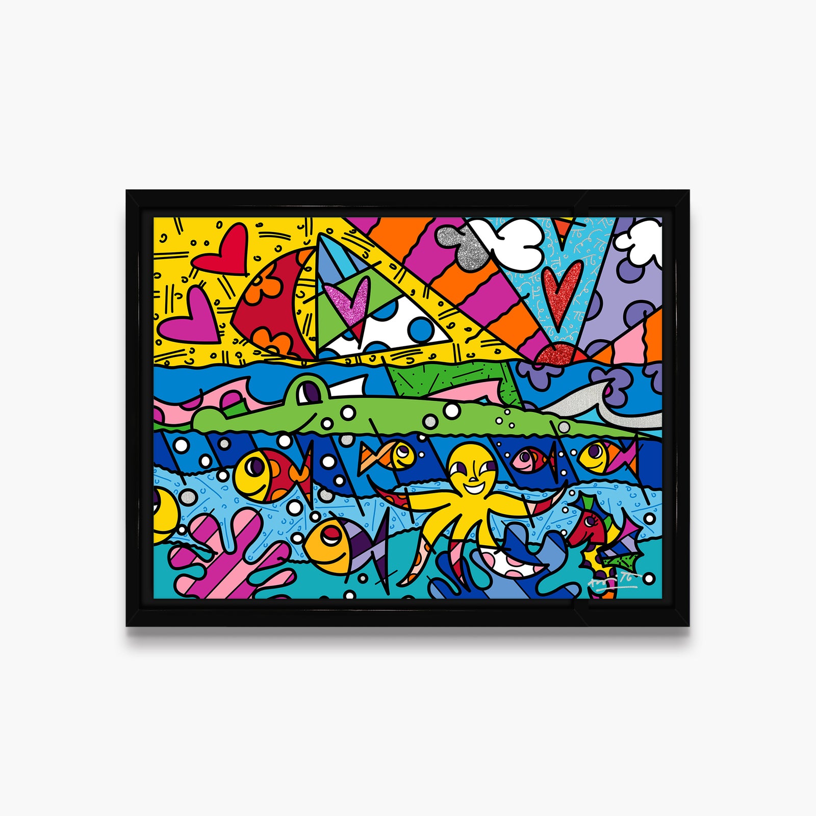 Romero Britto h2o limited edition print  colorful pop art design