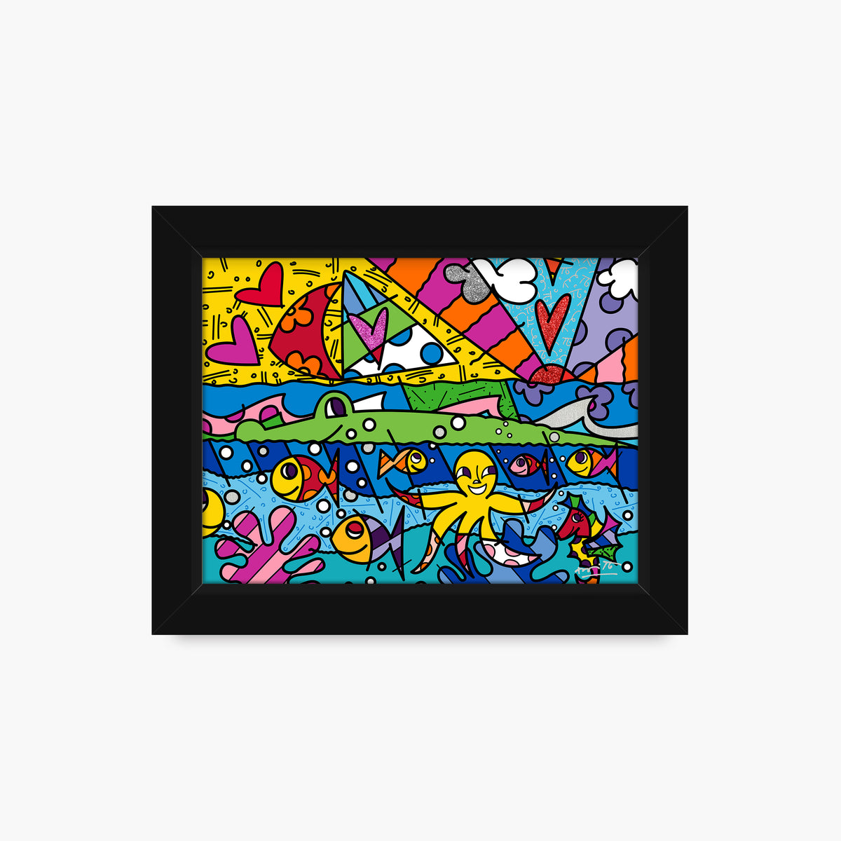 Romero Britto h2o limited edition print  colorful pop art design