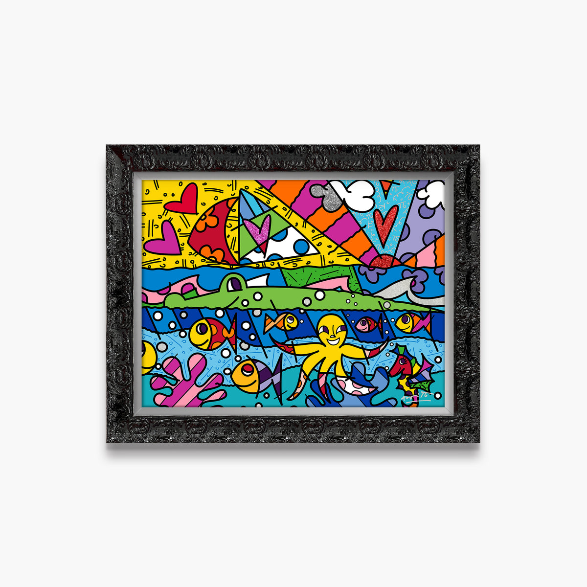 Romero Britto h2o limited edition print  colorful pop art design