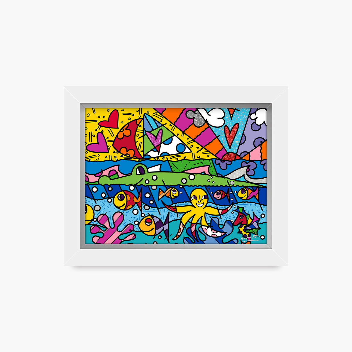 Romero Britto h2o limited edition print  contemporary pop art piece
