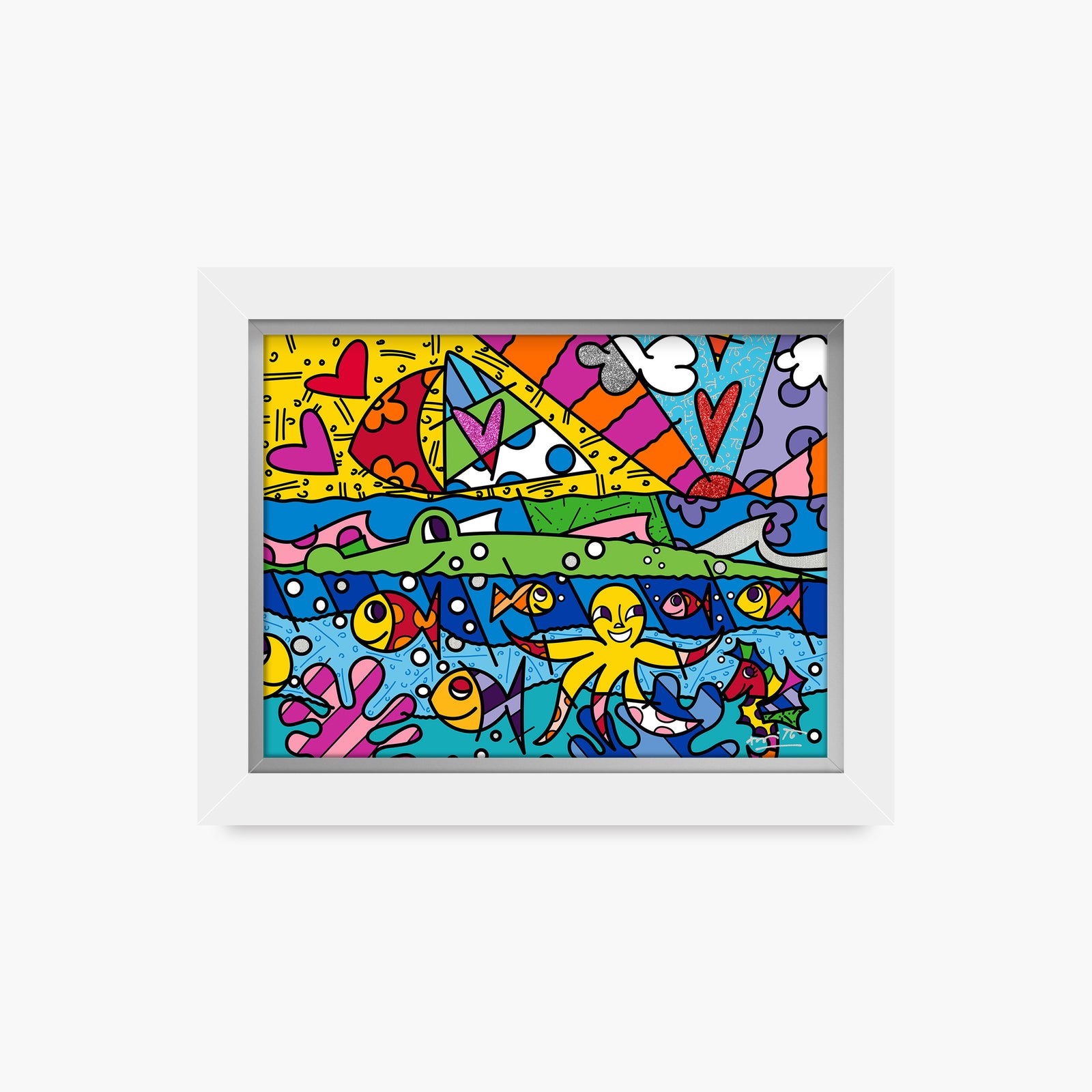 Romero Britto h2o limited edition print  contemporary pop art piece