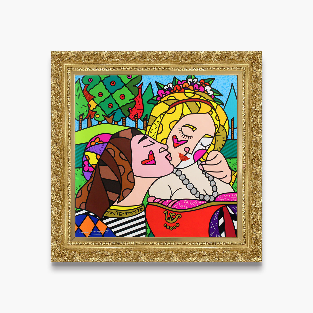 the kiss limited edition print  artistic colorful design collectible
