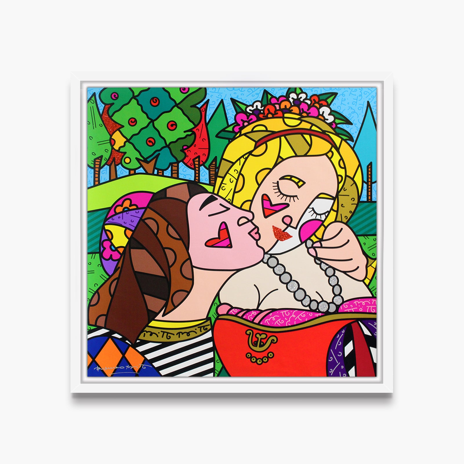 the kiss limited edition print  artistic colorful design collectible