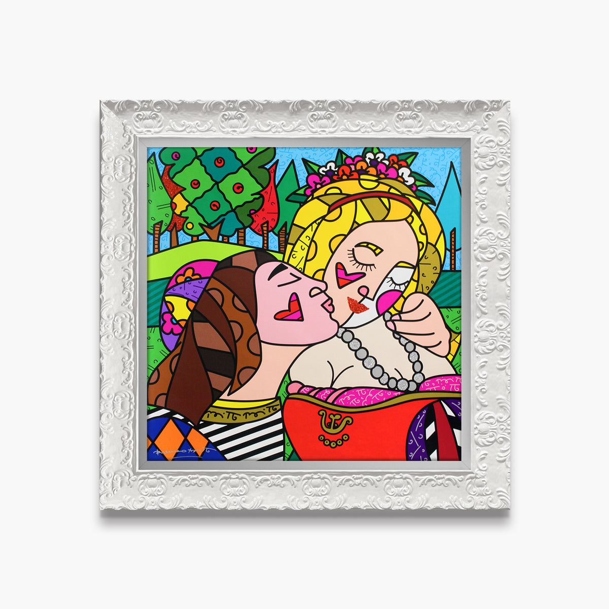 the kiss limited edition print  artistic colorful design collectible
