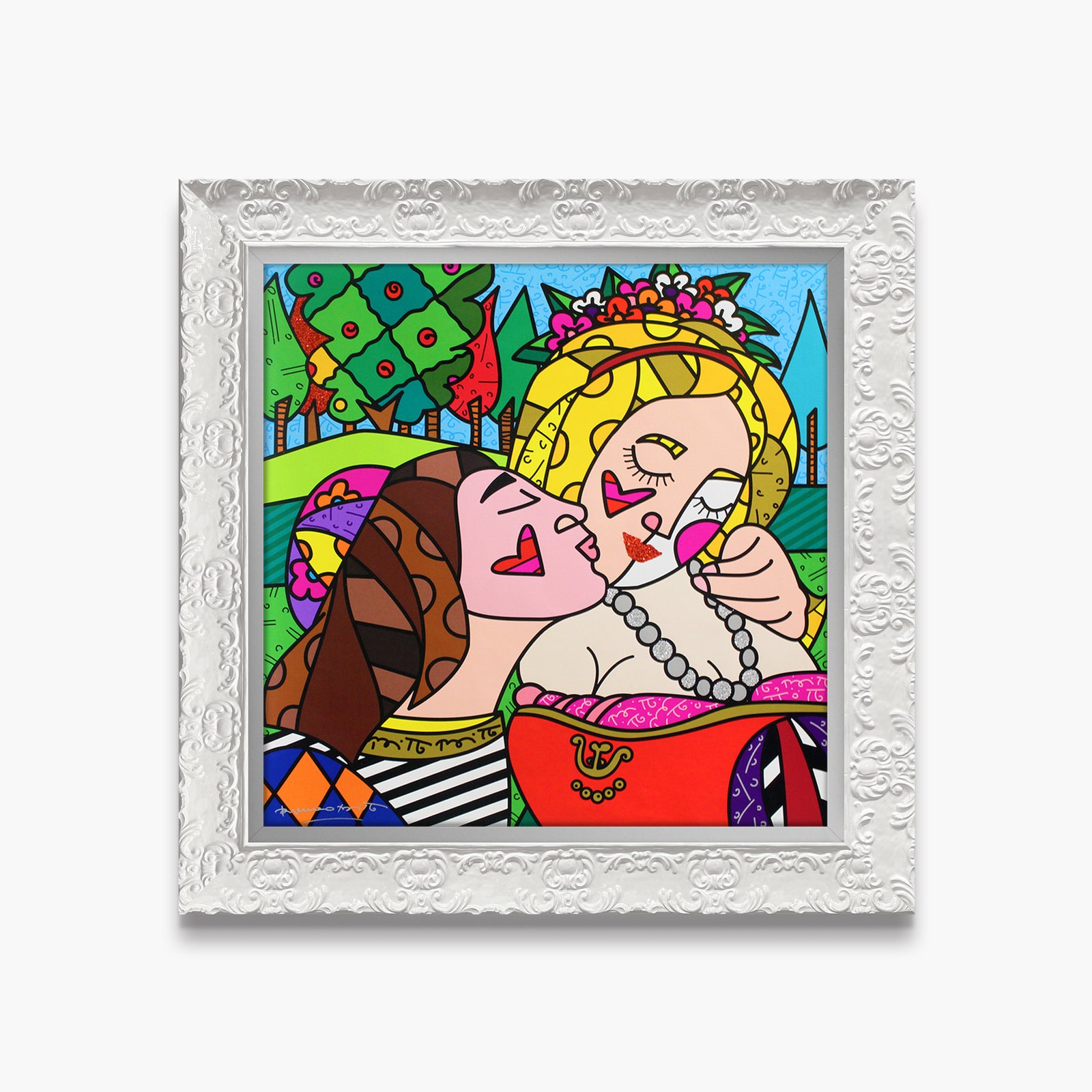the kiss limited edition print  artistic colorful design collectible