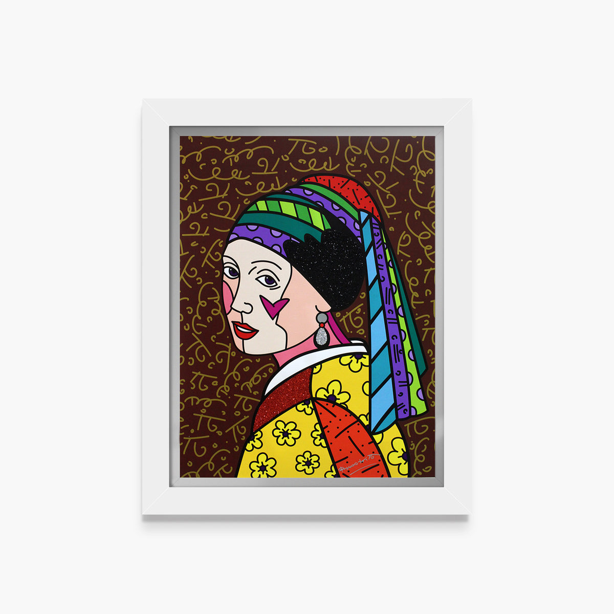 Romero Britto dutch icon limited edition print  colorful pop art design