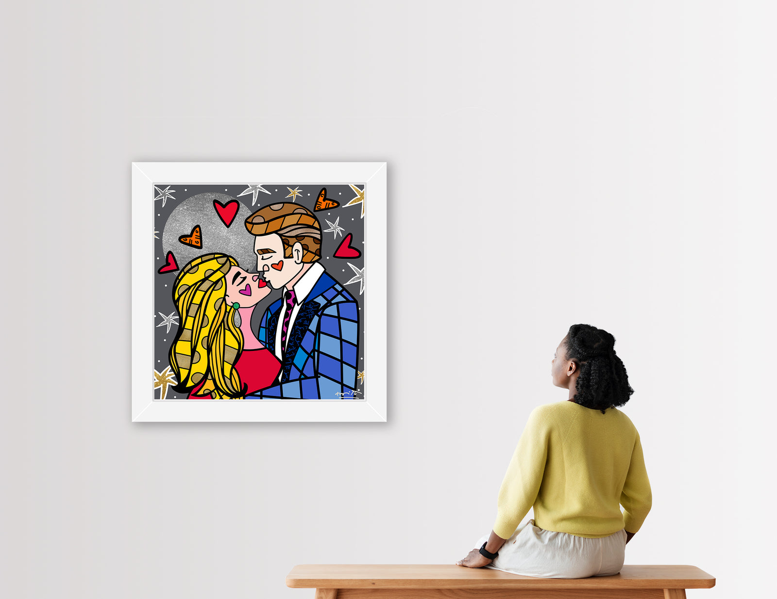 modern pop art moonstruck limited edition print  vibrant home decor