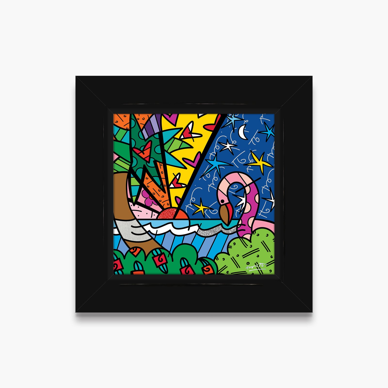 Romero Britto paradise limited edition print  colorful pop art design
