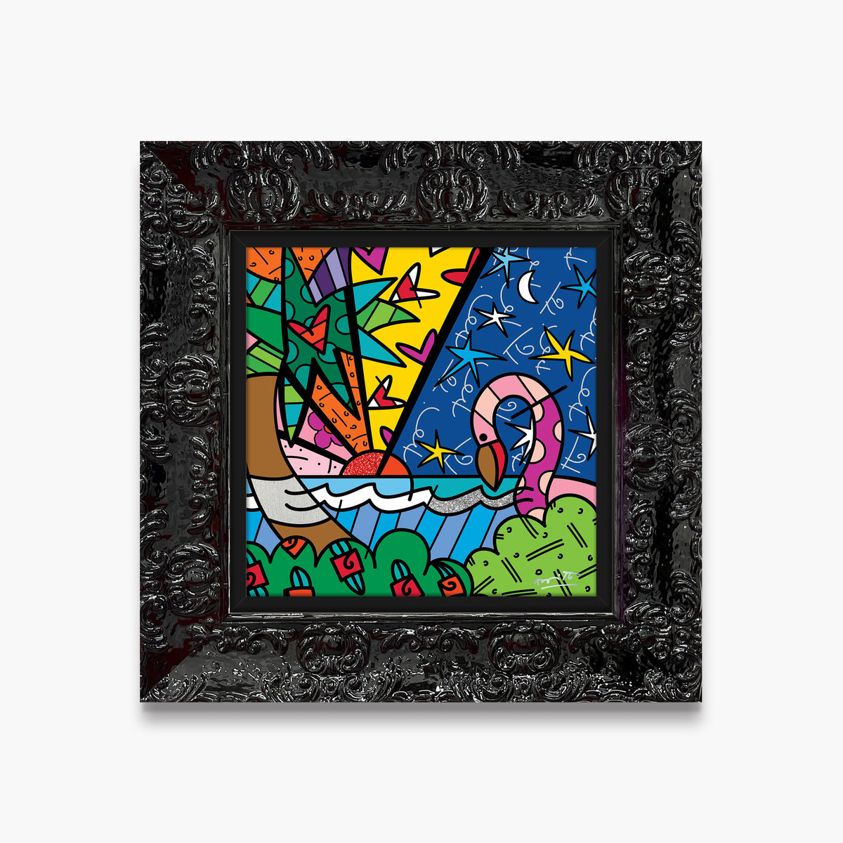 Romero Britto paradise limited edition print  contemporary pop art piece
