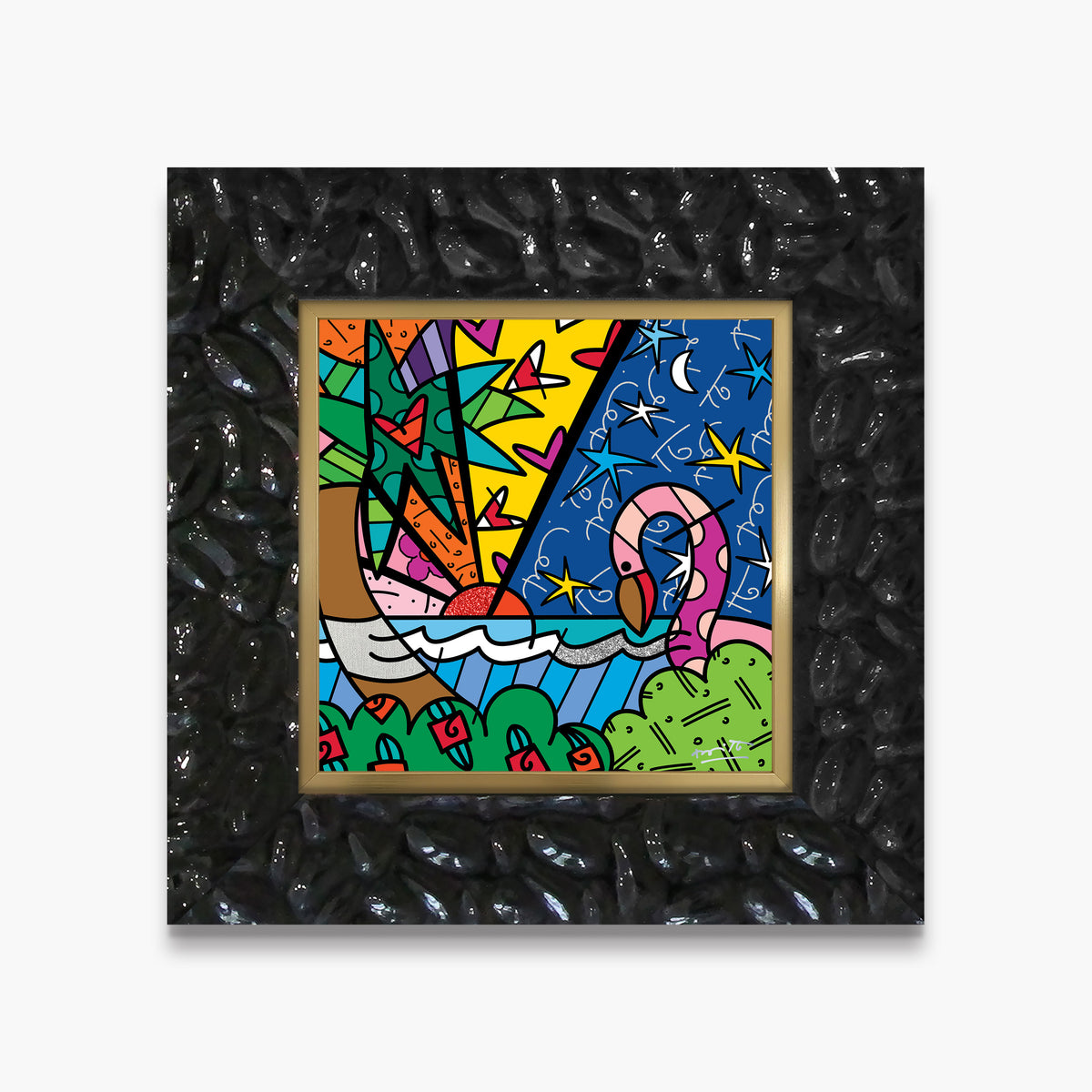Romero Britto paradise limited edition print  colorful pop art design