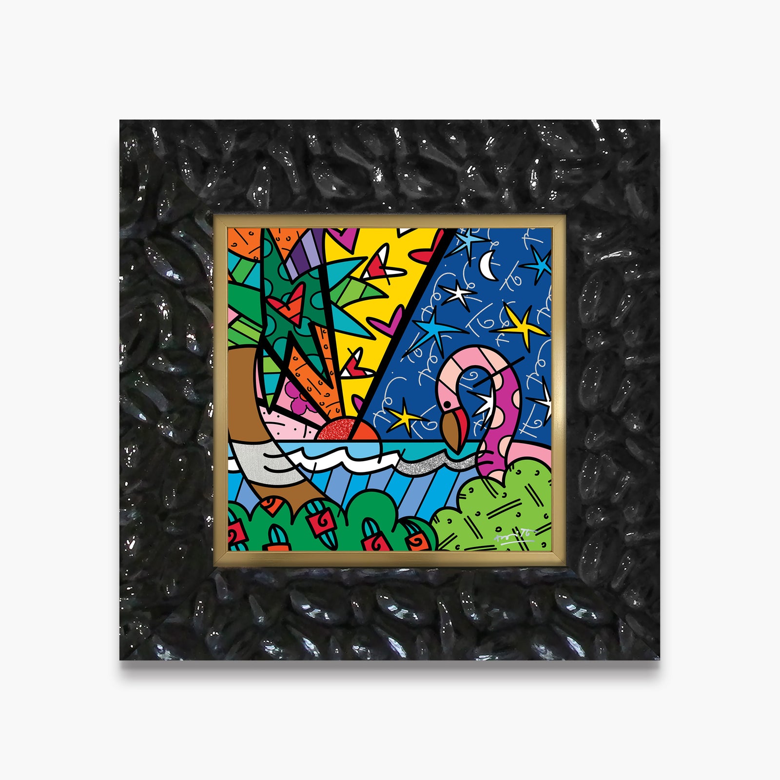 Romero Britto paradise limited edition print  colorful pop art design