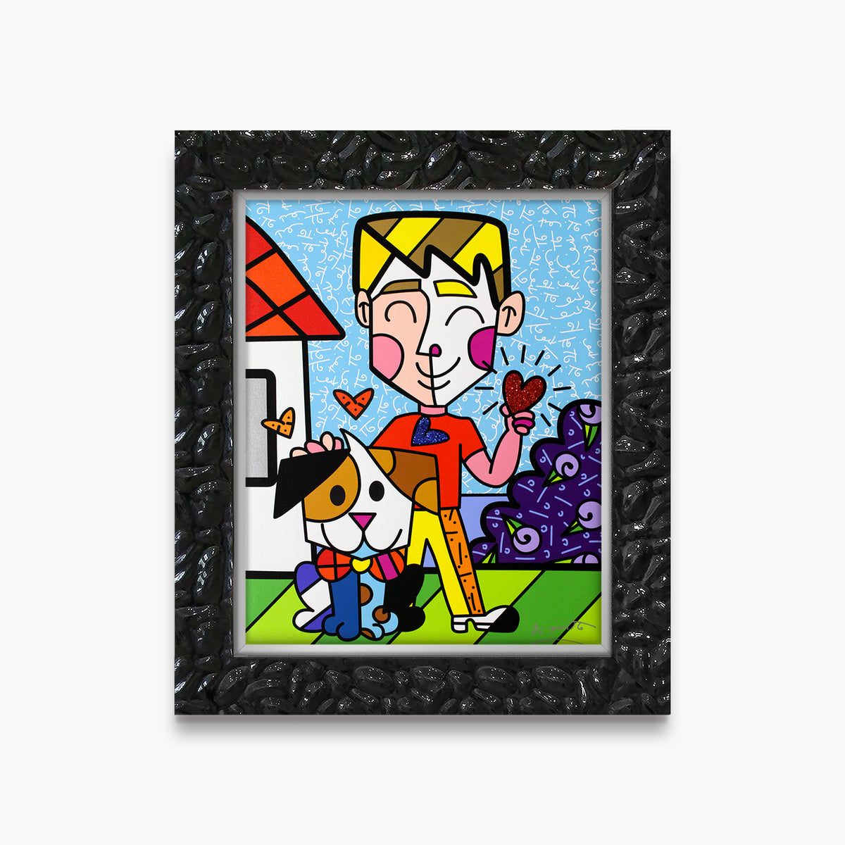 modern pop art boy and his dog limited  vibrant home decor