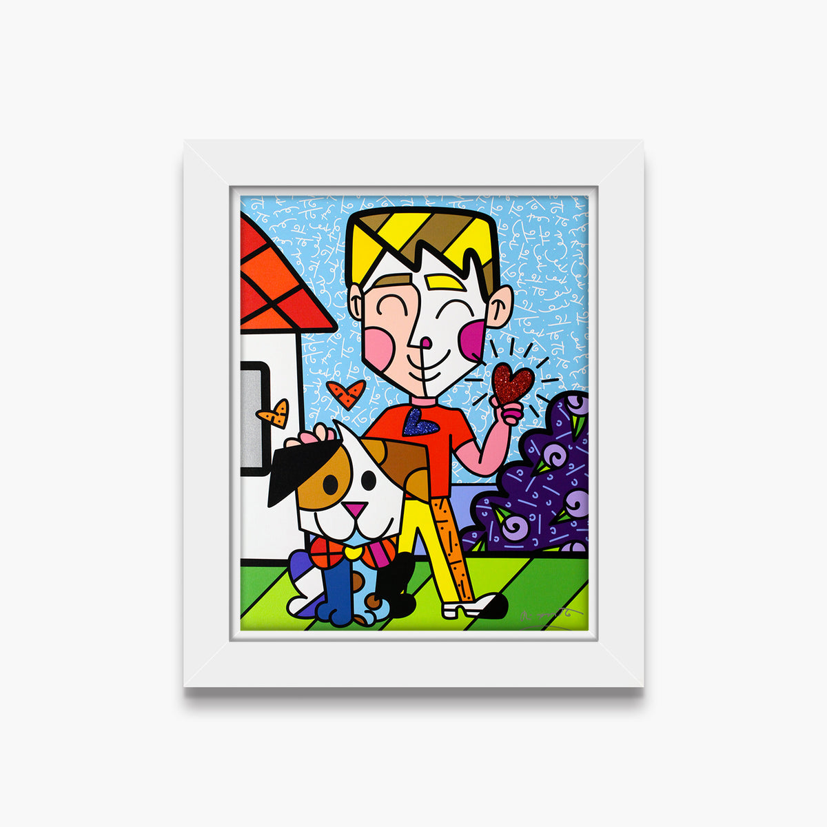 boy and his dog limited  colorful decorative collectible gift idea