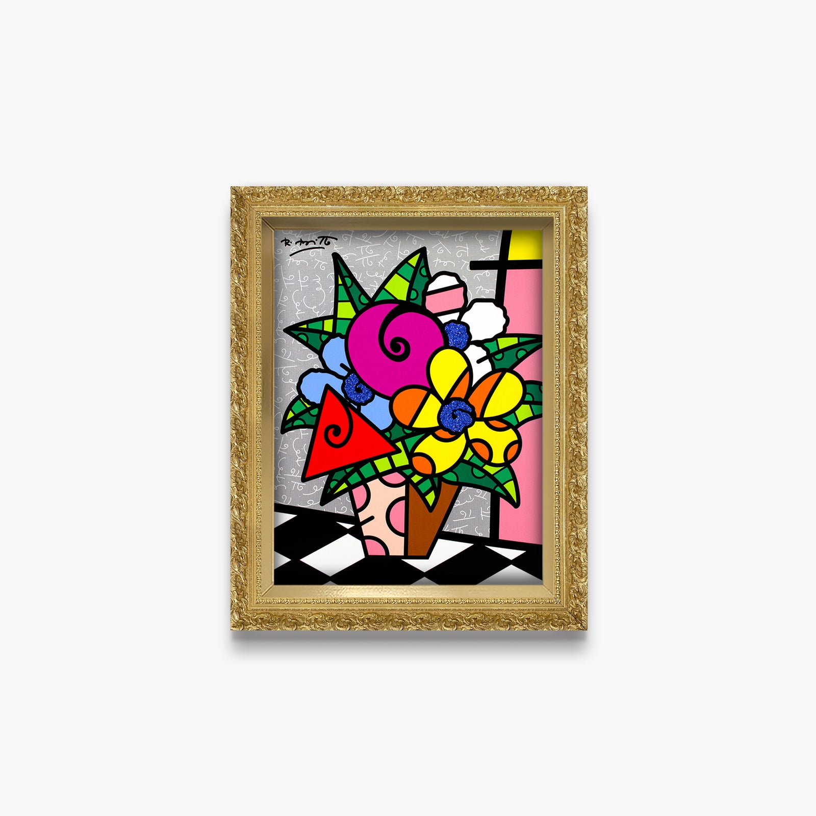 Romero Britto flowers for you limited edition  colorful pop art design