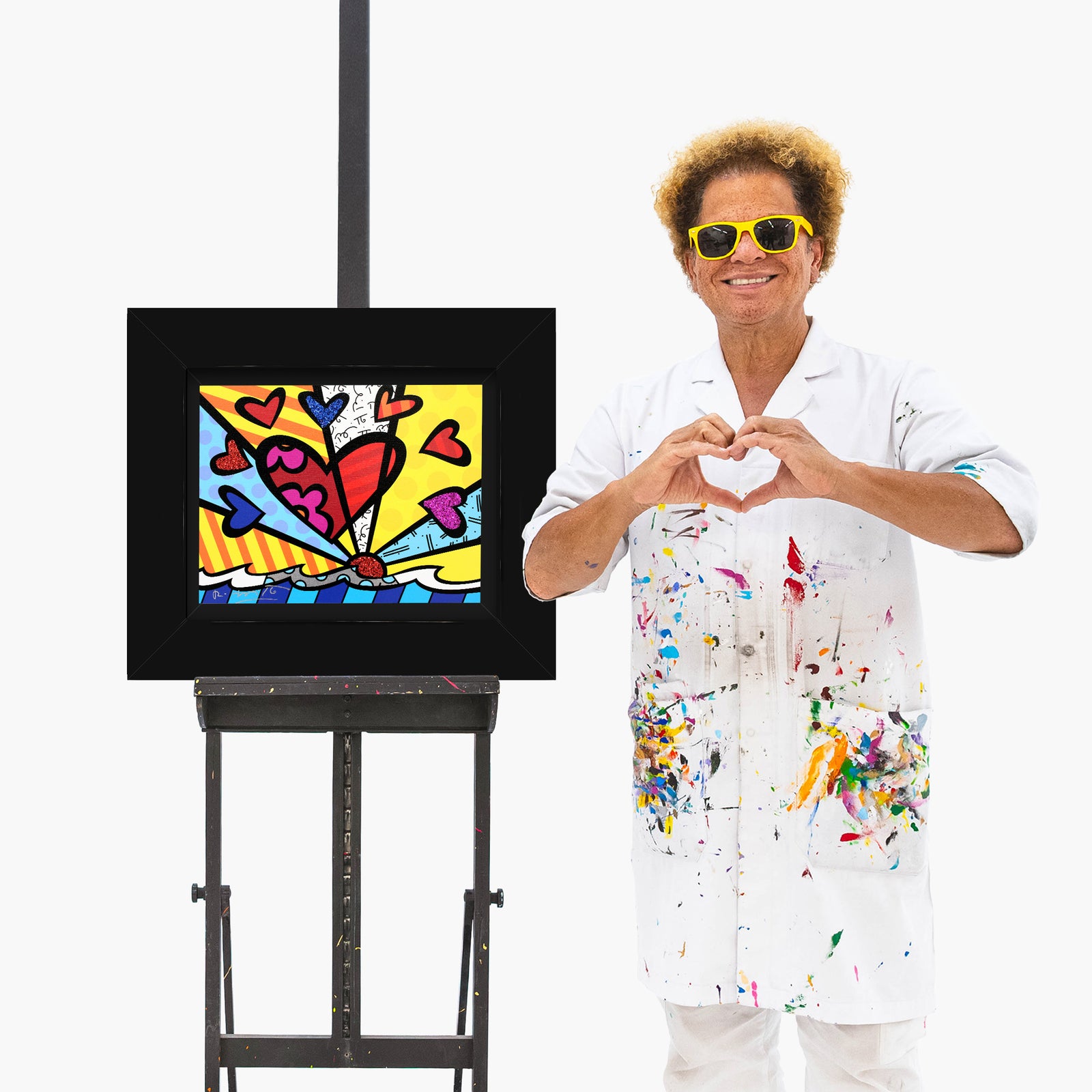 Romero Britto miami beach limited edition print  colorful pop art design