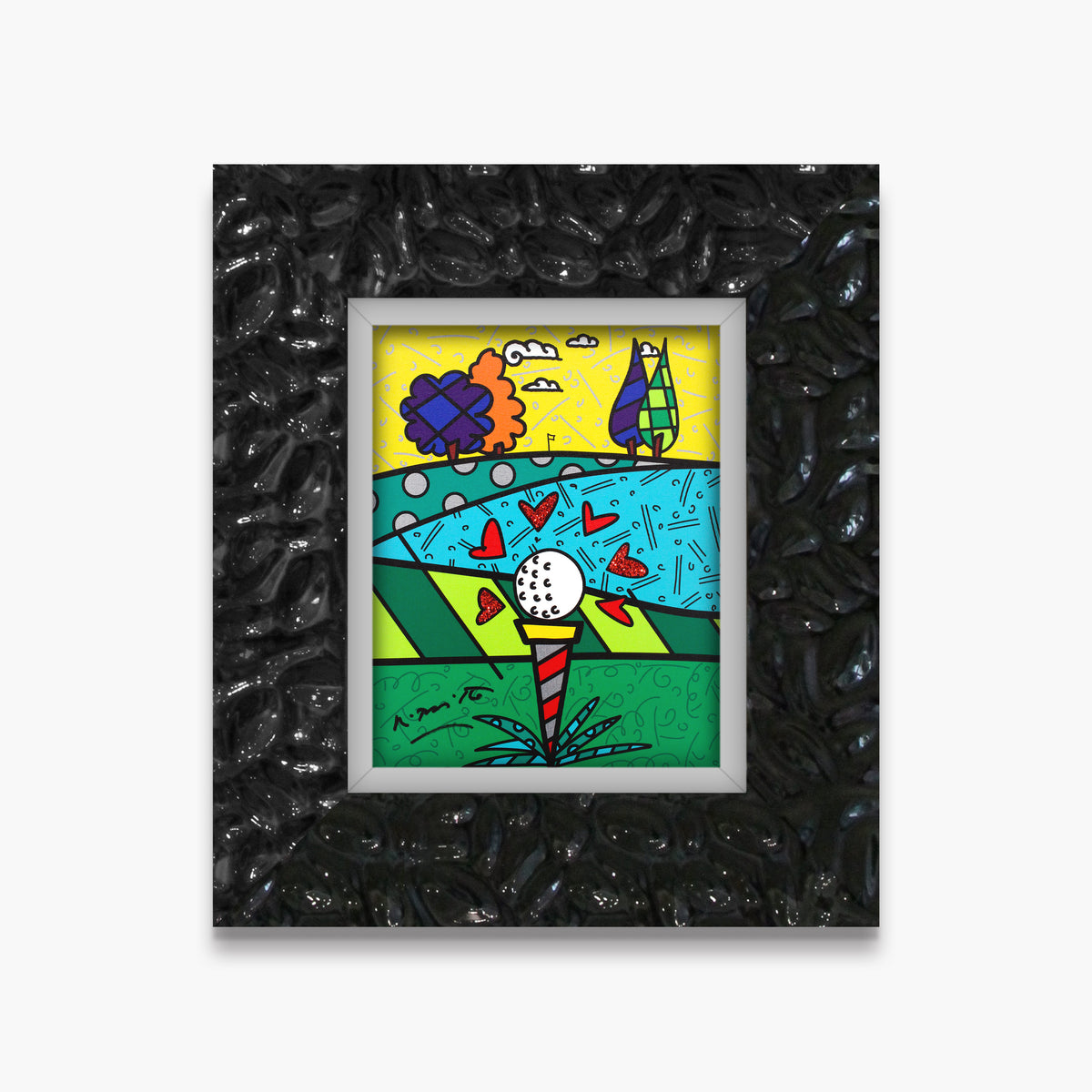 Romero Britto love golf limited edition print  contemporary pop art piece